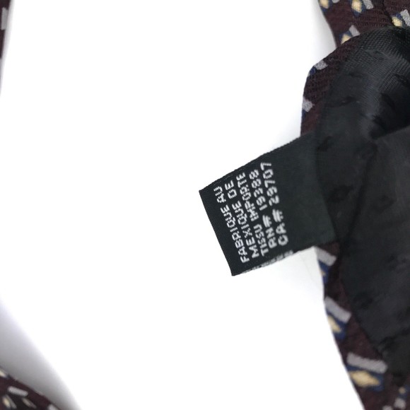 Graham & Lockwood Tie Maroon Blue 100% Silk Necktie 👔 Made In Mexico 58" - Picture 7 of 9